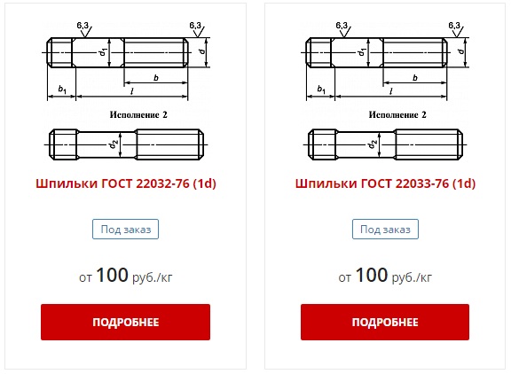 Шпильки резьбовые